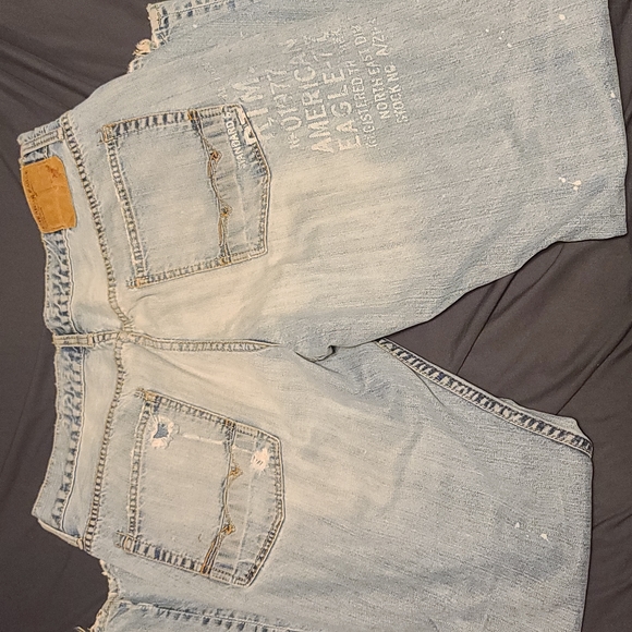 American Eagle distressed button fly bootcut jeans 34/34 - Picture 2 of 3